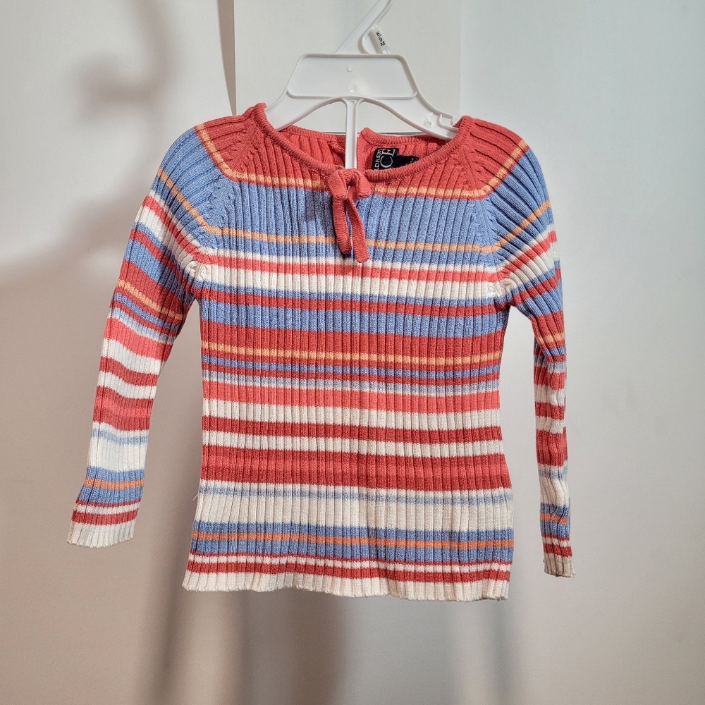Children's Place Ribbed Sweater Vintage Toddler Girls 18m Multicolor Stripes Y2k